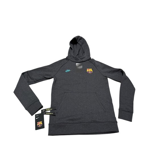 Nike FCB Barcelona Hoodie Youth Size L Gray Soccer Europe - Picture 1 of 7